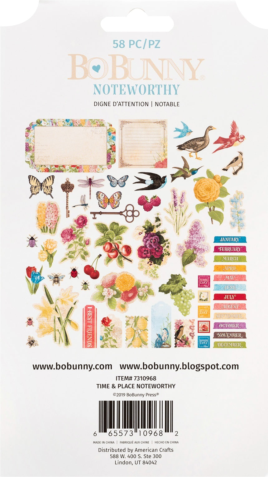 American Crafts Time & Place Noteworthy Die-Cuts 58/Pkg - 605446