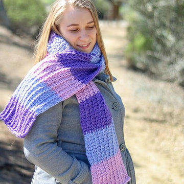 Tri-Color Tunisian Scarf