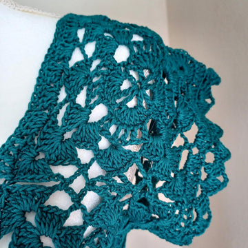 Teal Crochet Lace Top