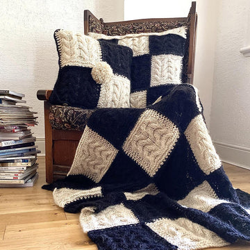 Chess Afghan and Two Cushion Covers