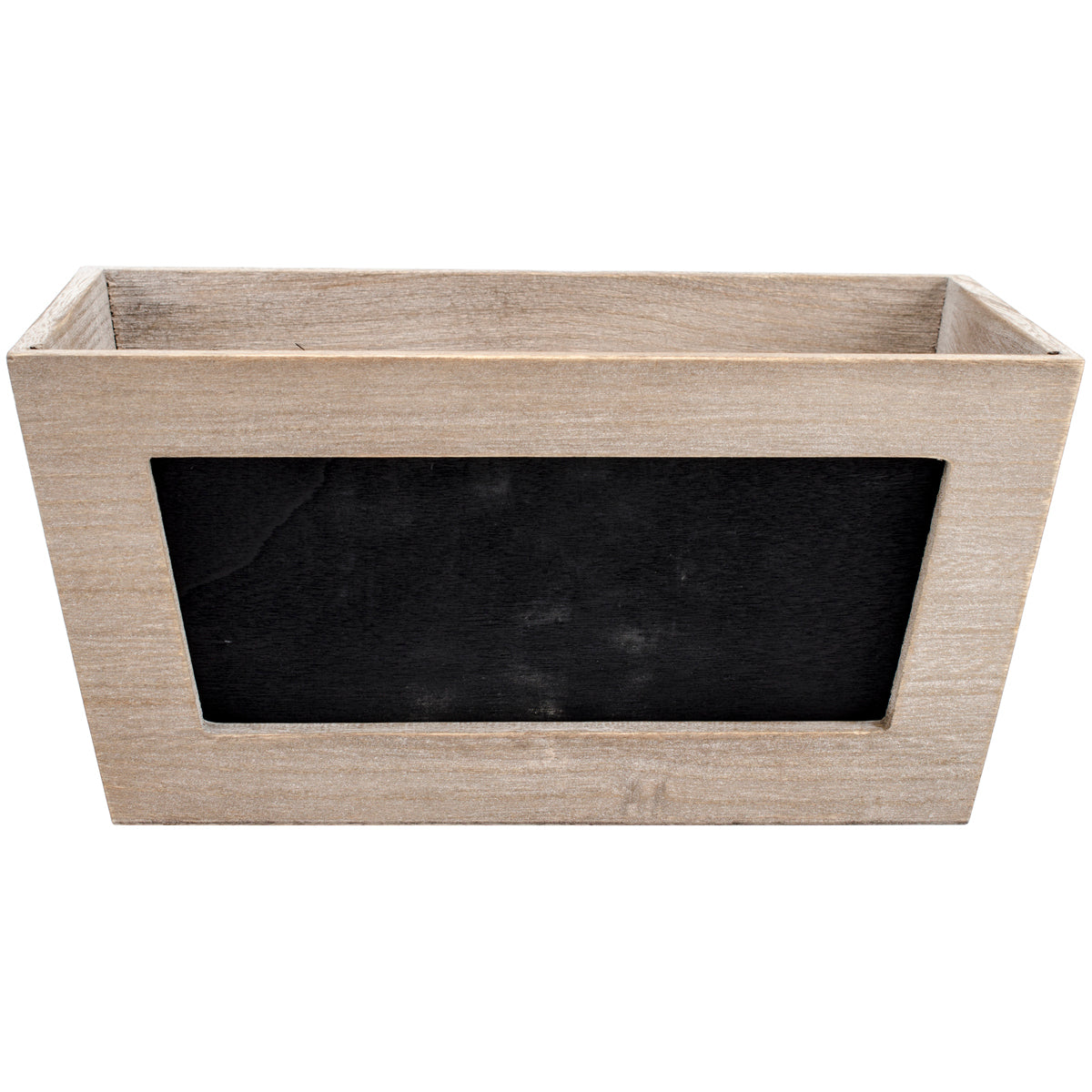 Hampton Art Jillibean Soup Mix The Media Wooden Chalkboard Planter - 11"X6"X5" Weathered
