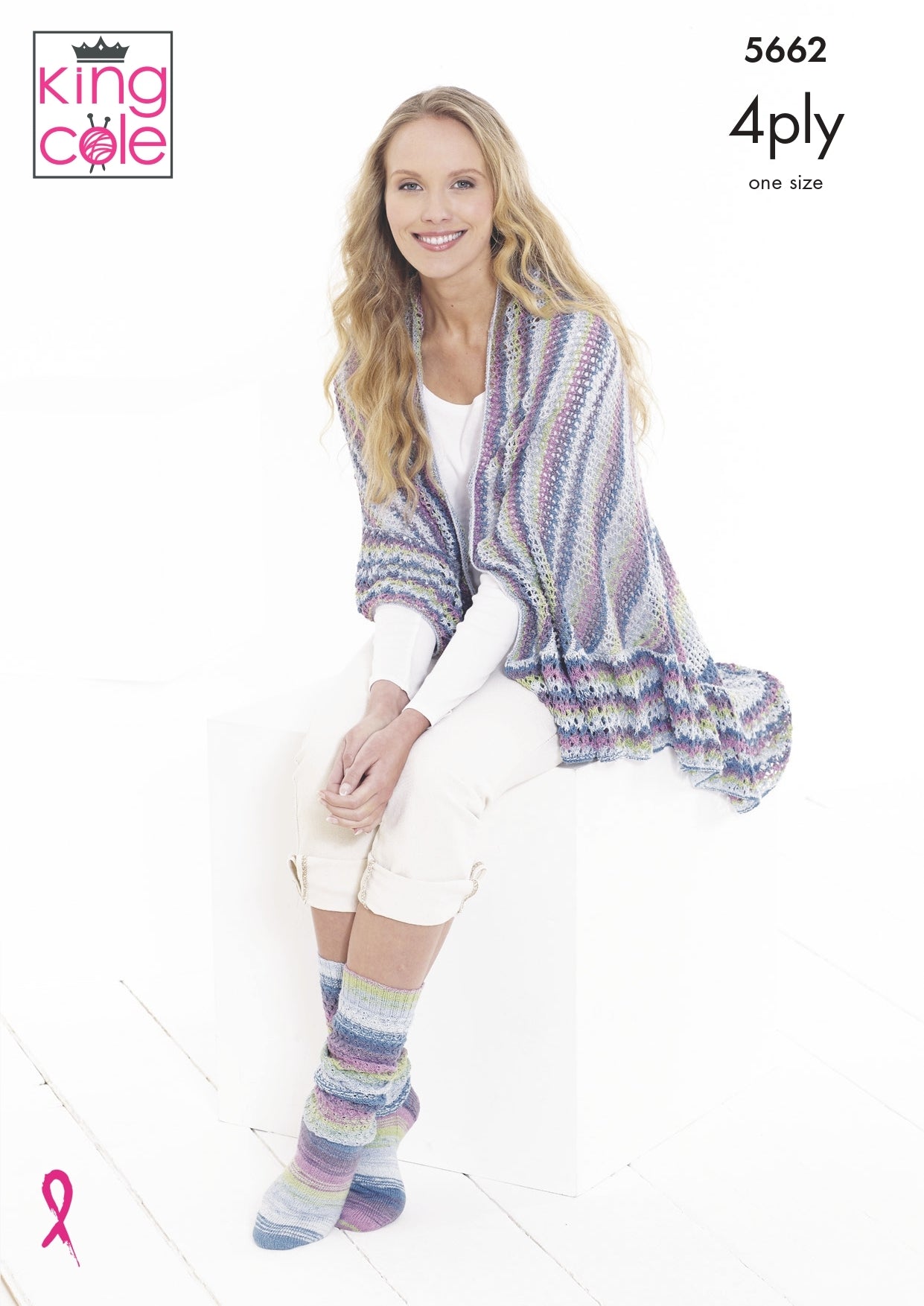 Socks & Triangular Wrap Knitted in King Cole Summer 4Ply - 5662 - Downloadable PDF