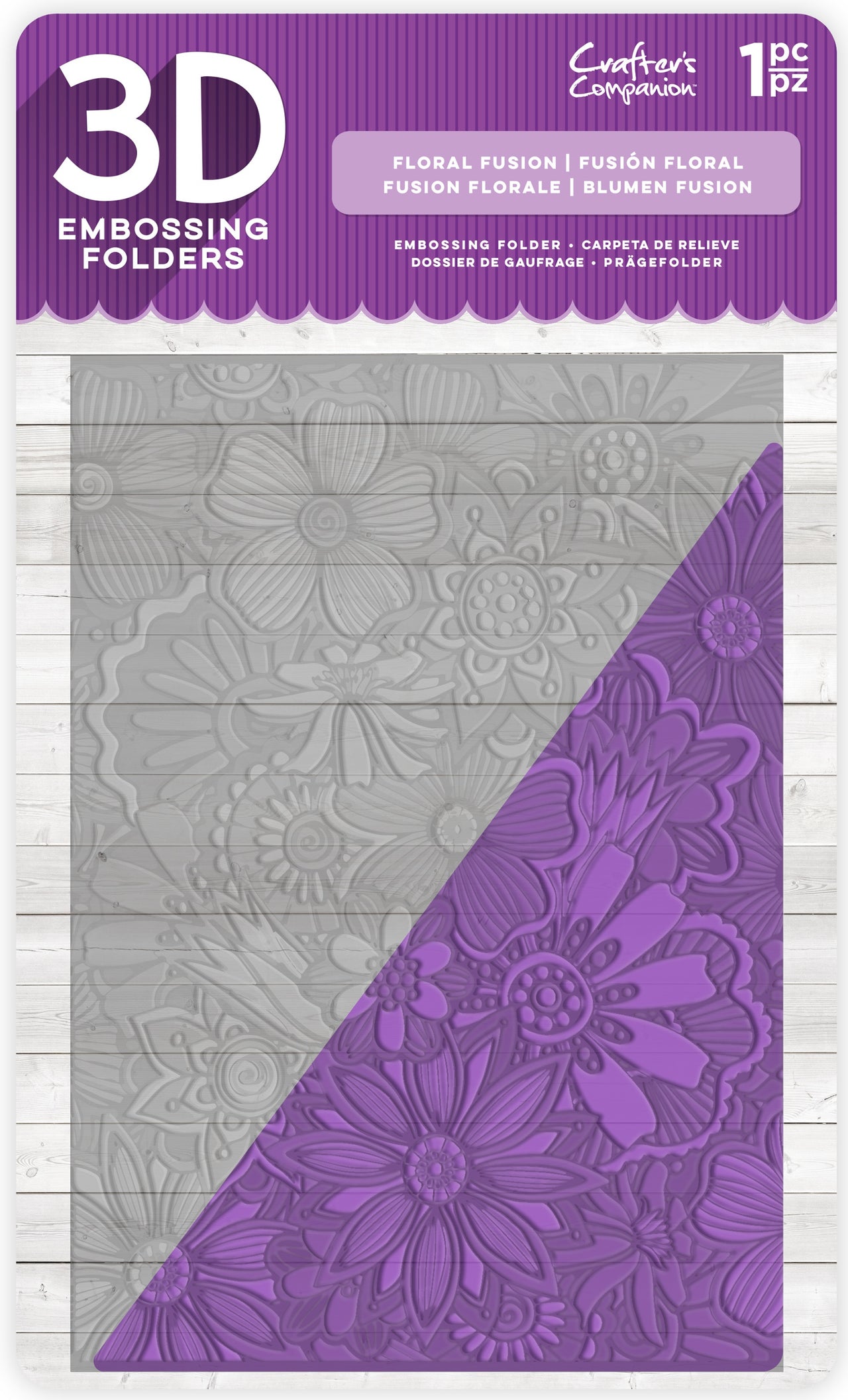 Crafter's Companion 3D Embossing Folder 5"X7" - Floral Fusion