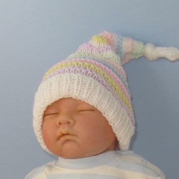 Baby Candy Stripe Topknot Pixie Hat