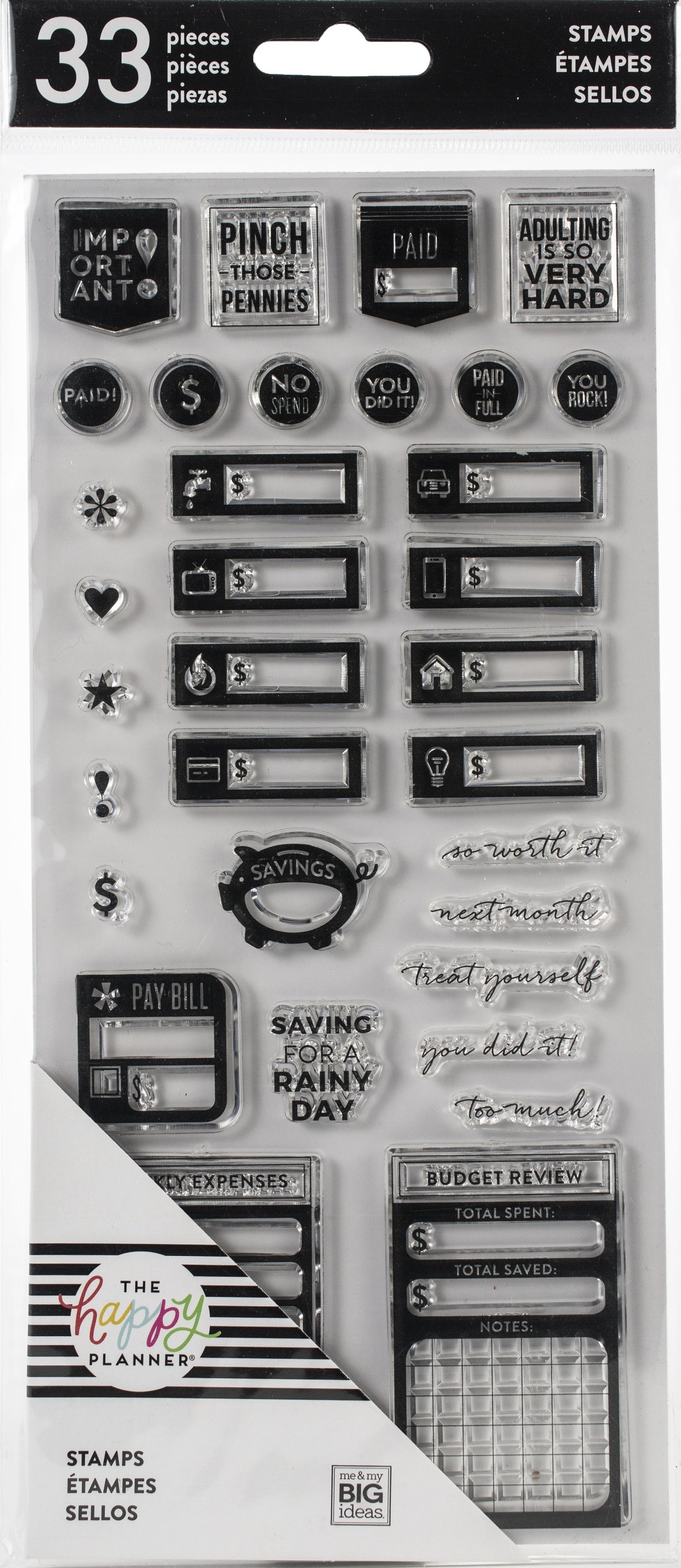 Happy Planner Clear Stamps - Budget