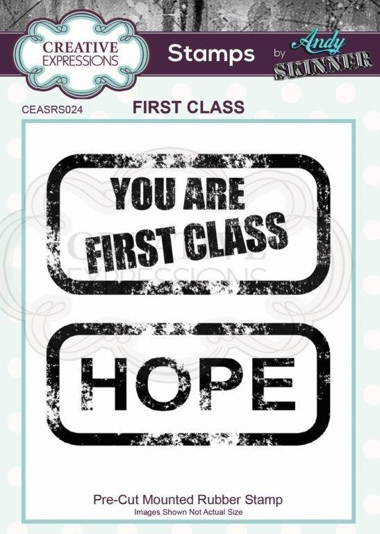 Creative Expressions Rubber Stamp By Andy Skinner - First Class