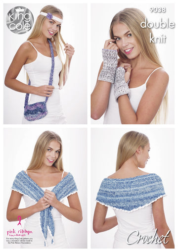 Crochet Accessories in King Cole Vogue & Bamboo Cotton - 9038 - Downloadable PDF