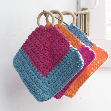 Potholders with Wooden Rings