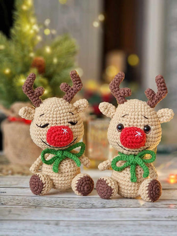 Red nosed reindeer amigurumi