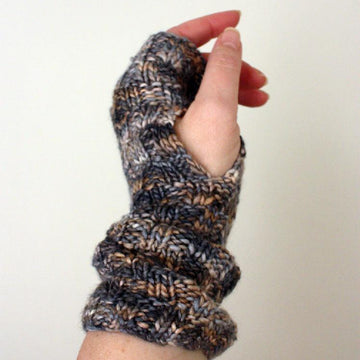 Cheques Fingerless Mittens (Mitts)