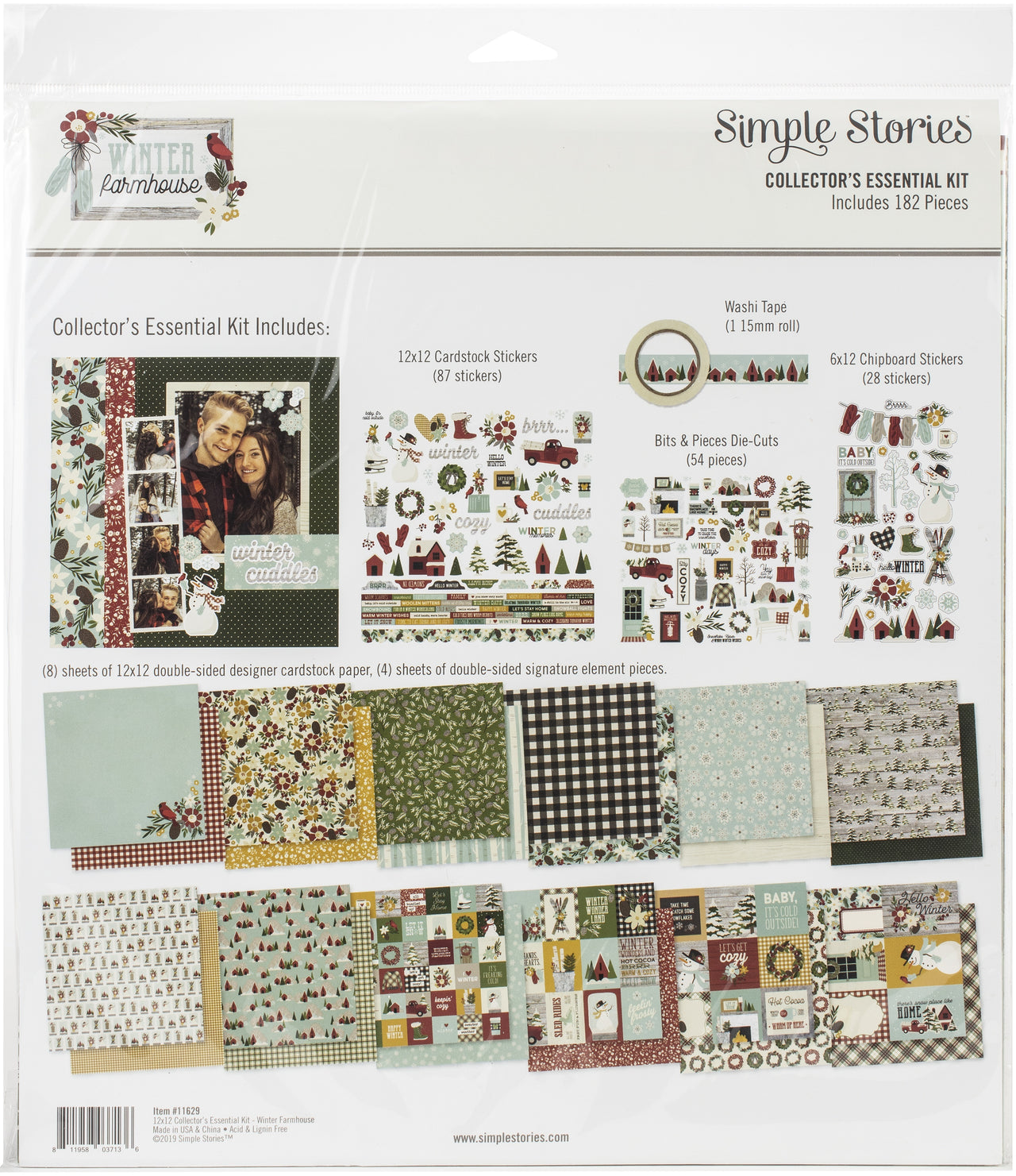 Simple Stories Collector's Essential Kit 12"X12" - Winter Farmhouse