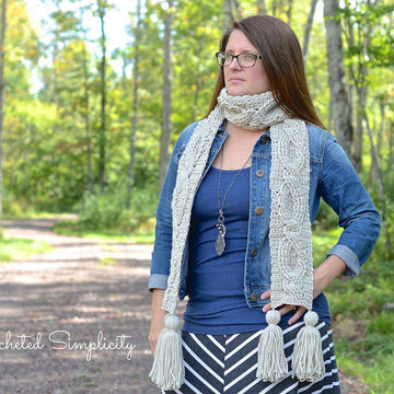 "Twisting Trellis" Cabled Scarf