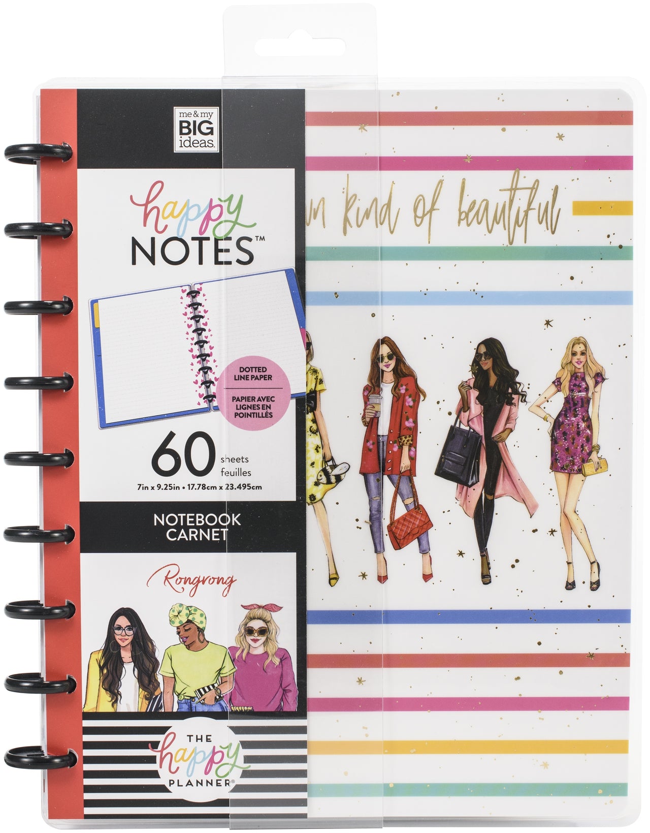 Happy Planner Notebook W/60 Sheets - Beautiful Rainbow X Rongrong