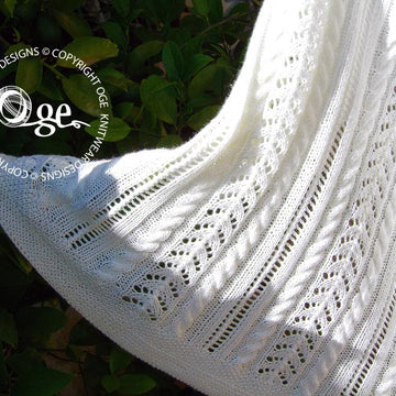 Lace and Cable Baby Blanket - P053