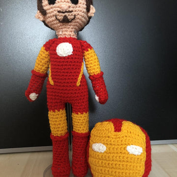 Iron Hero amigurumi doll
