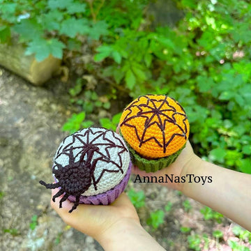 Halloween cupcake with spider