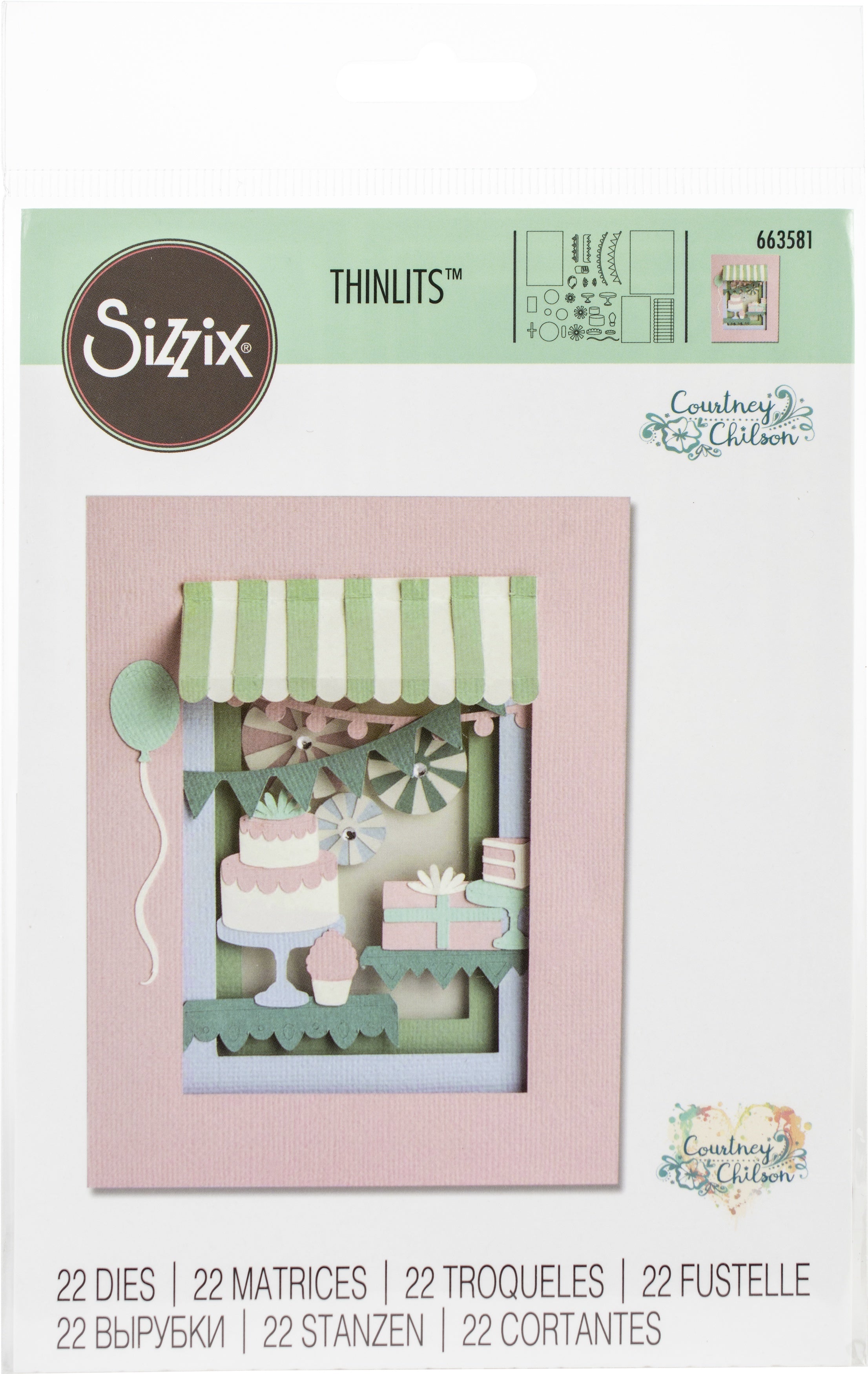 Sizzix Thinlits Dies By Courtney Chilson - Birthday Shadow Box