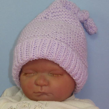 Baby Garter Stitch Topknot Pixie Hat