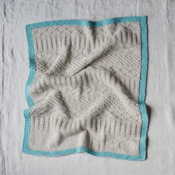Gansey Style Baby Blanket & Monkey - in Debbie Bliss Cashmerino Aran & Baby Cashmerino