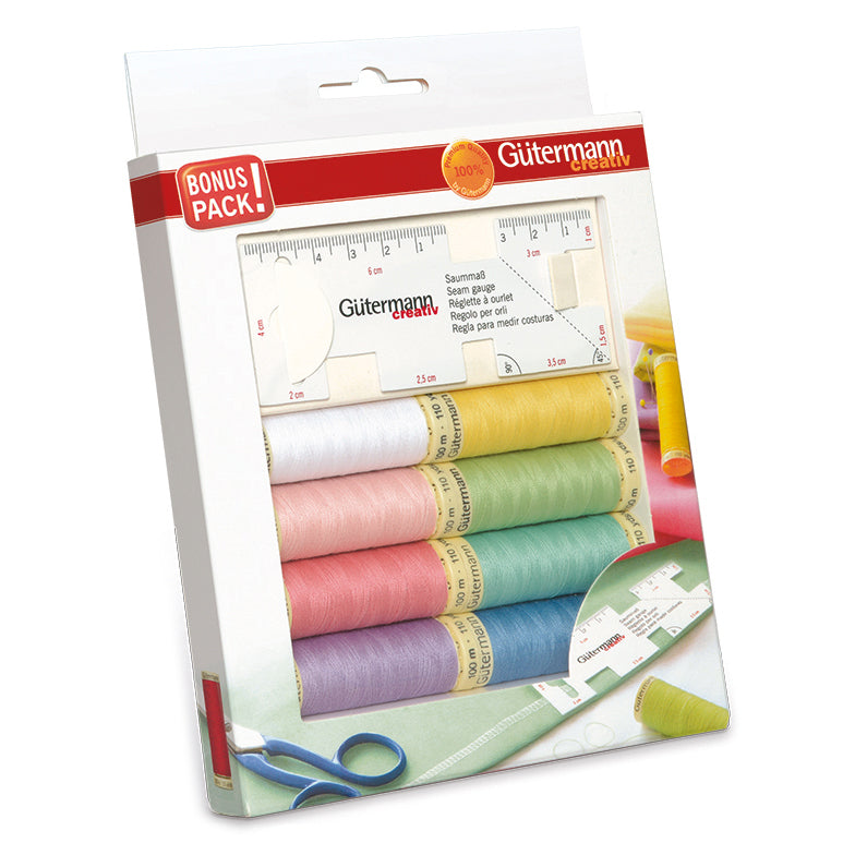 Gutermann Thread Set: Sew-All: 8 x 100m: with Seam Gauge