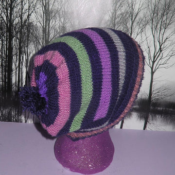 Stripe Bobble Slouch