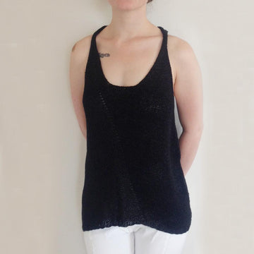 Black Linen Tank Top