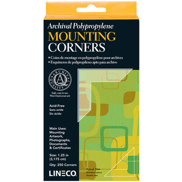 Lineco Polypropylene Photo Mounting Corners 256/Pkg - Clear Full View 1.25"