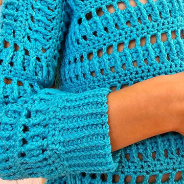 Crochet V-neck sweater