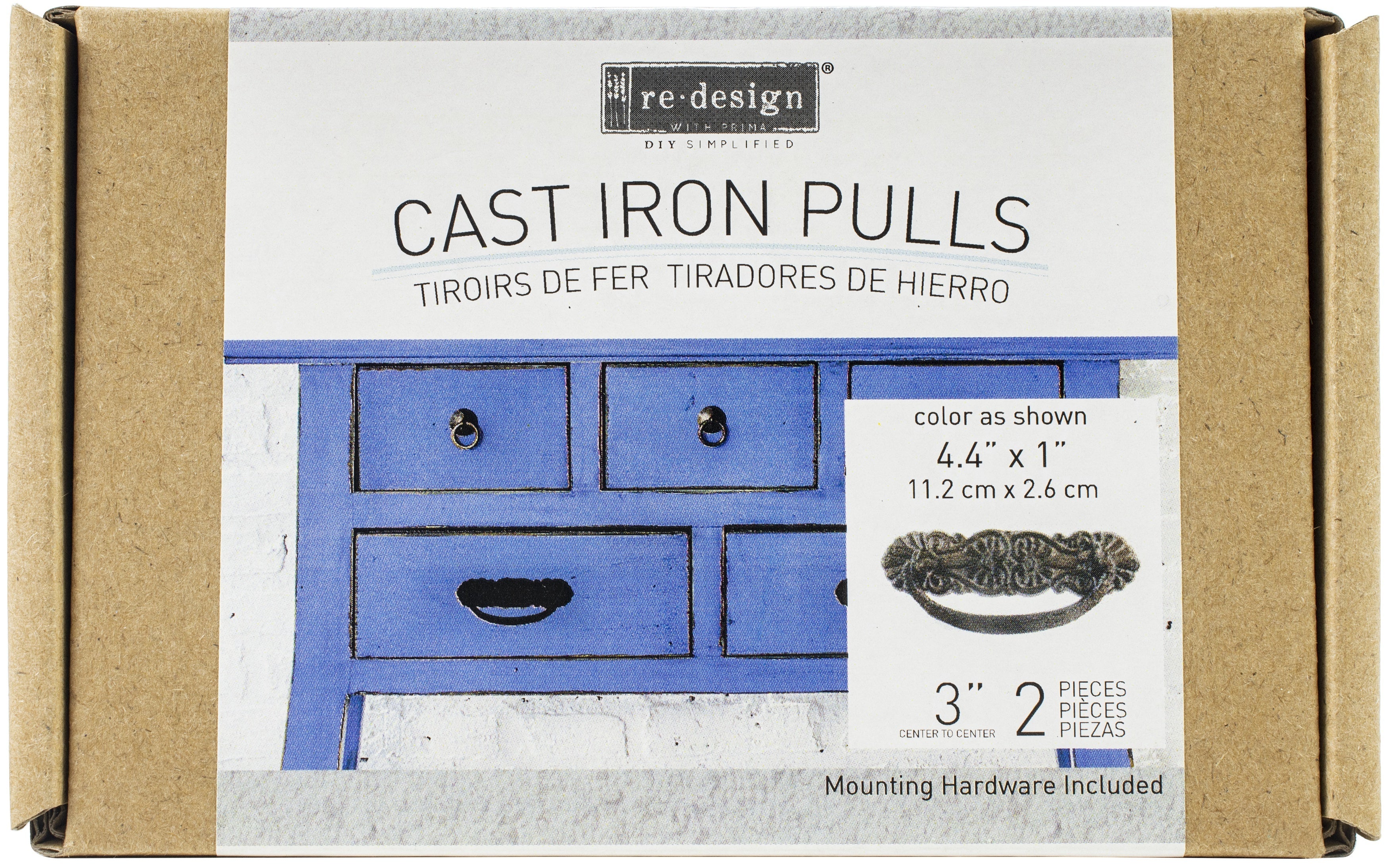 Prima Marketing Re-Design Cast Iron Pull 2/Pkg - Rhea 4.4"X1"