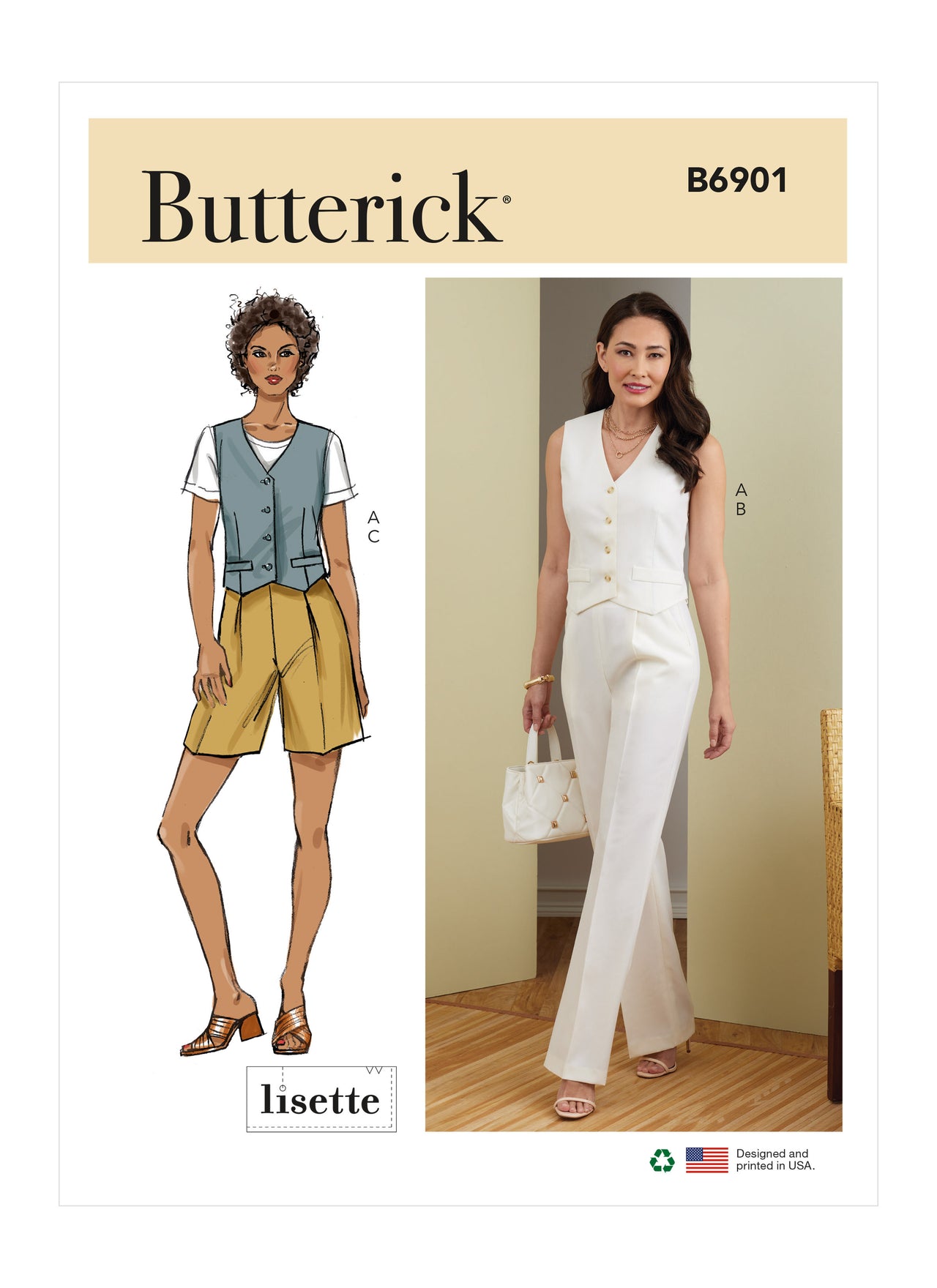 Butterick Misses' Vest, Pants and Shorts B6901 - Sewing Pattern