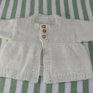 New Baby Matinee Coat, Booties Beanie and Toy Lamb