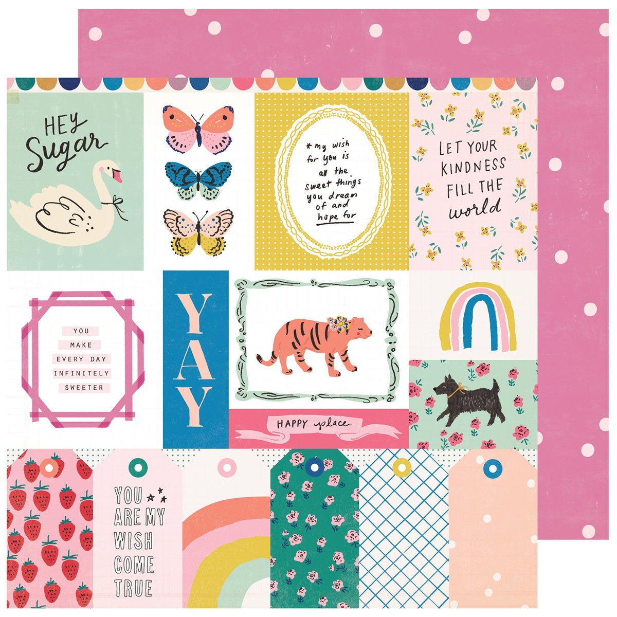 American Crafts Maggie Holmes Sweet Story Double-Sided Cardstock 12"X12" 25/Pkg - Sweet Treat
