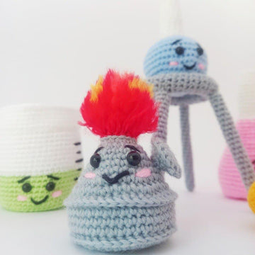 Bunsen Burner Crochet. Chemistry Set Crochet.