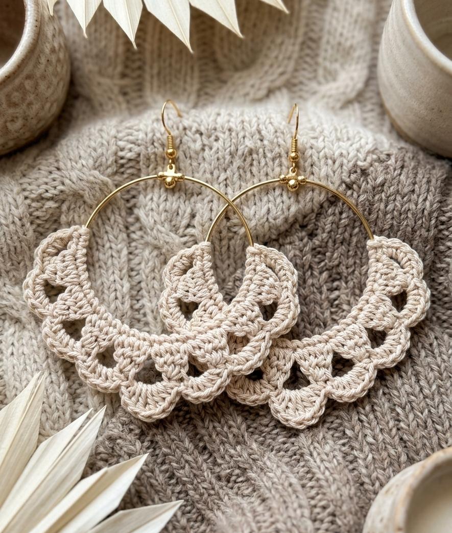 136. Modern Lace Crochet Earrings Pattern
