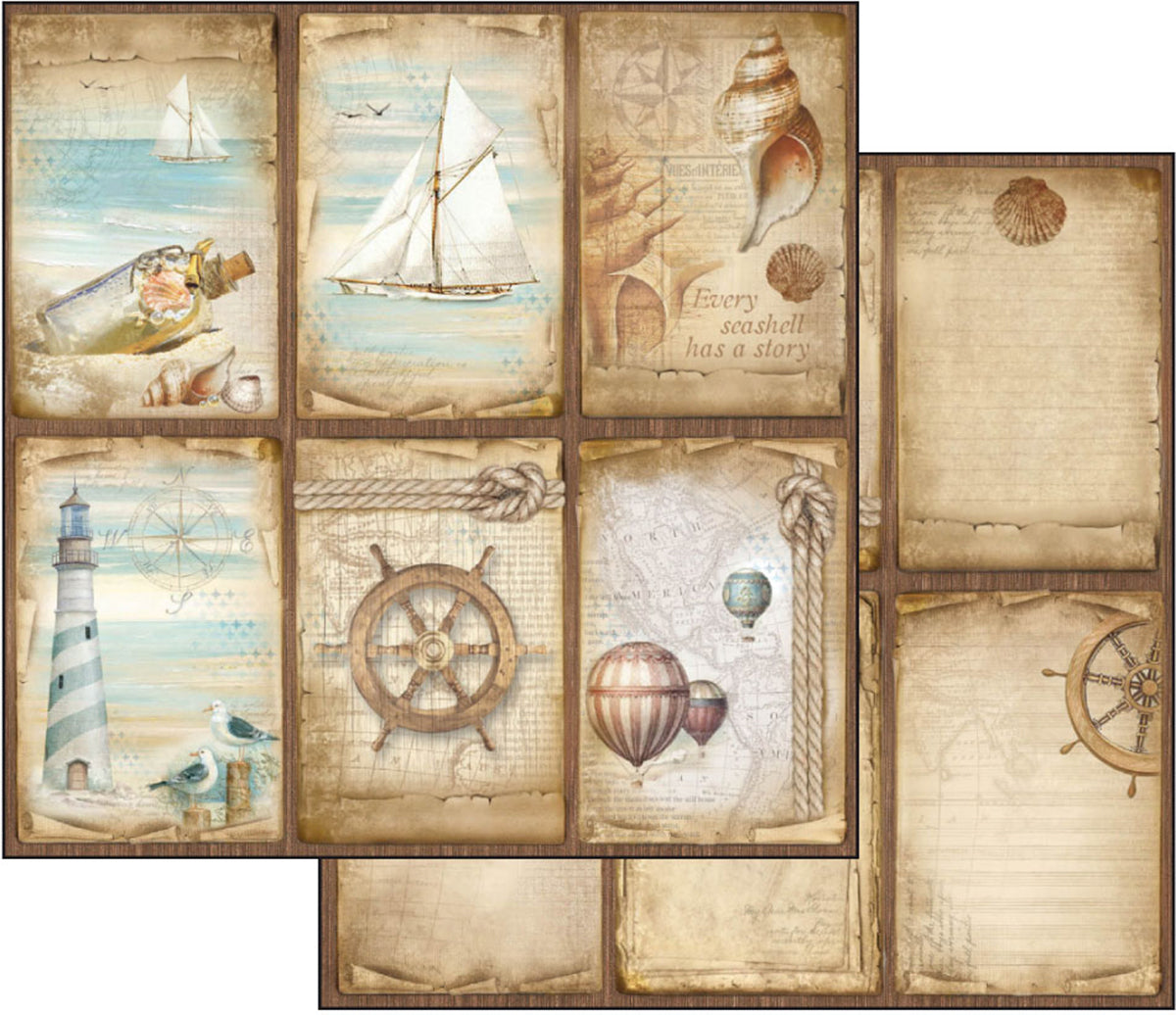 Stamperia Intl Stamperia Double-Sided Cardstock 12"X12" 10/Pkg - Sea Land Cards