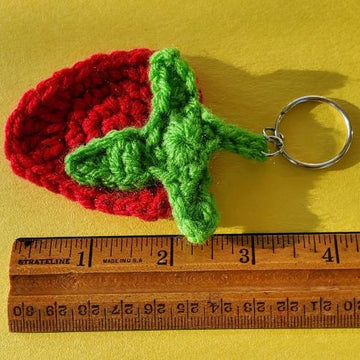 Crochet Strawberry Pin/Hair Clip and Keychain Pattern Bundle