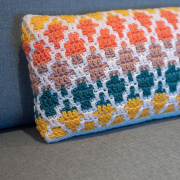 Mosaic Crochet Pillow Cover