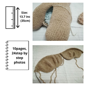 Knitting pattern Cute bear for newborn in vintage style, DIY soft toy