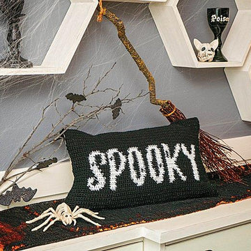 Spooky Crochet Pillow Cover