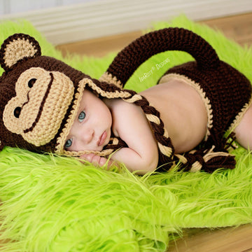 Chip the Monkey Baby Hat and Diaper Cover