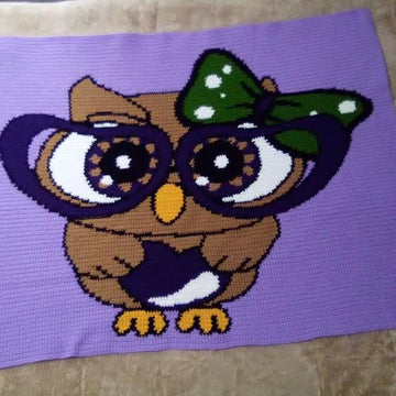Purple Owl Graphghan Pattern
