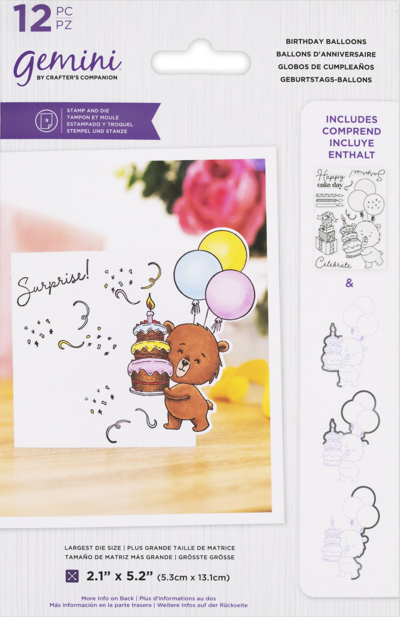 Crafter's Companion Gemini Stamps & Dies - Birthday Balloons