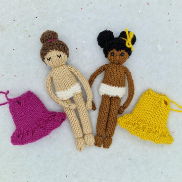 Pocket Dolls Knitting Pattern - Dress Up Dolly