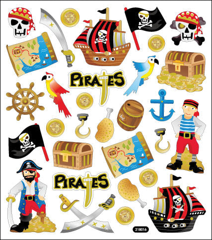 Tattoo King Sticker King Stickers - Pirates Glitter