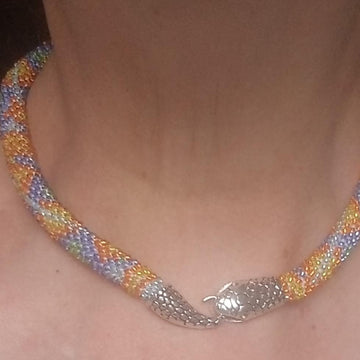 Bead Crochet Snake Necklace or Bracelet