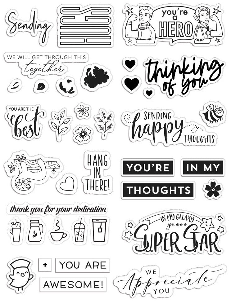 Concord & 9th Stamping Village Clear Stamps 6"X8" - Thinking Of You