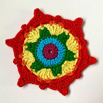 Hexagon flower coaster by HueLaVive