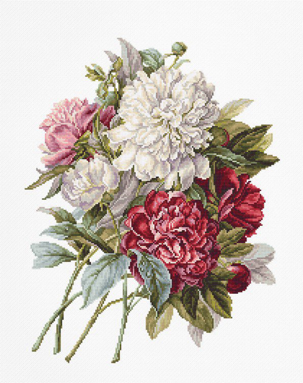 Luca-S The Peonies Cross Stitch Kit