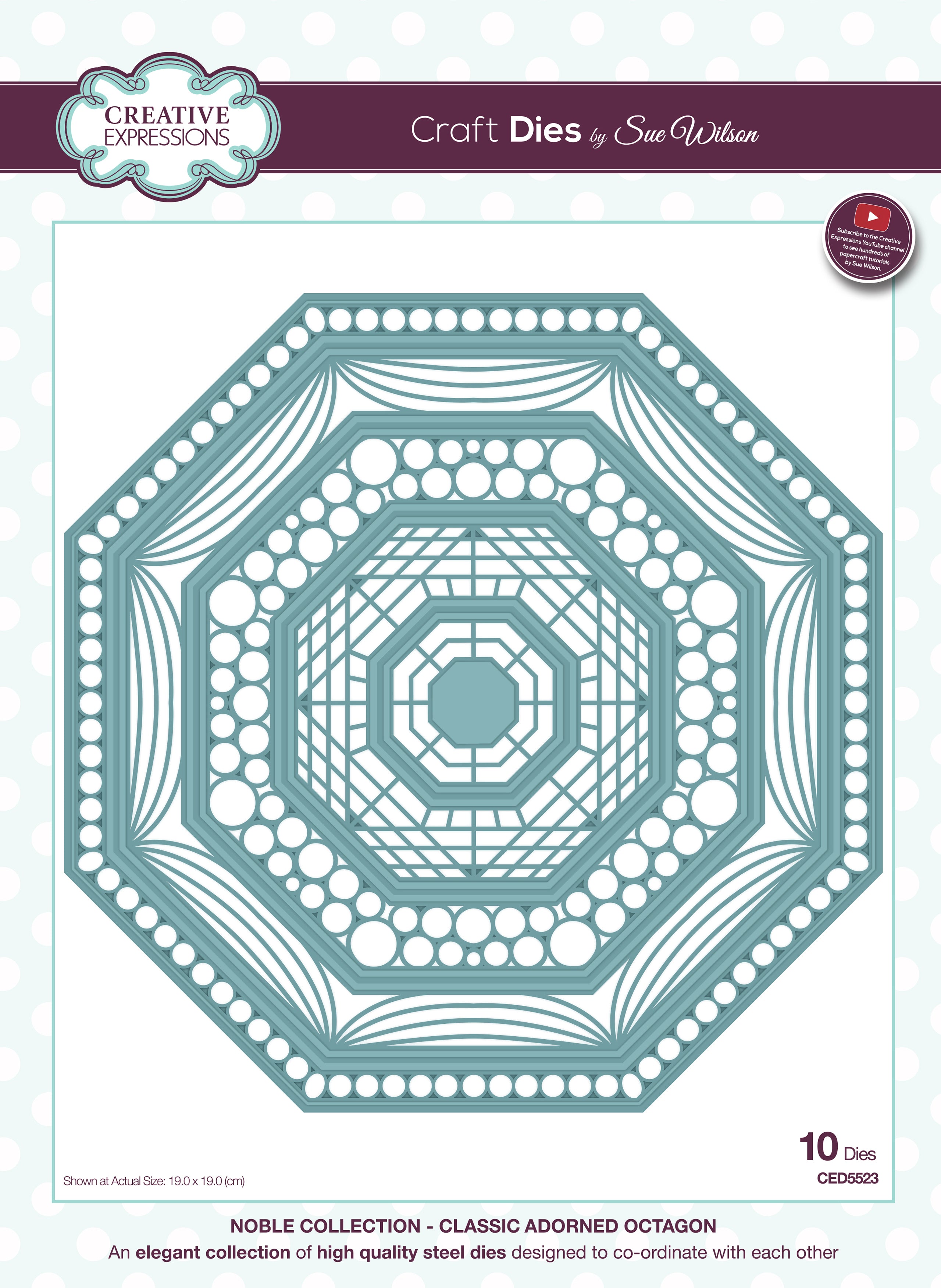 Creative Expressions Craft Dies By Sue Wilson - Noble-Classic Adorned Octagon