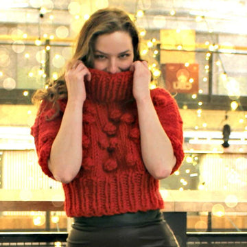 Noelle Batwing Bobble Pullover